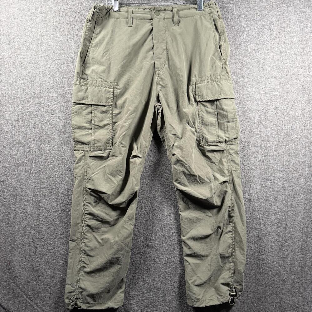 American Eagle Outfitters Cargo Pants Mens 32x28 Green Parachute Nylon Drawcord
